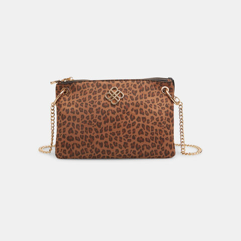 Clutch de mujer Bata Red Label con estampado animal y correa de cadena, Animal Clutch de mujer Bata Red Label con estampado animal y correa de cadena, Animal